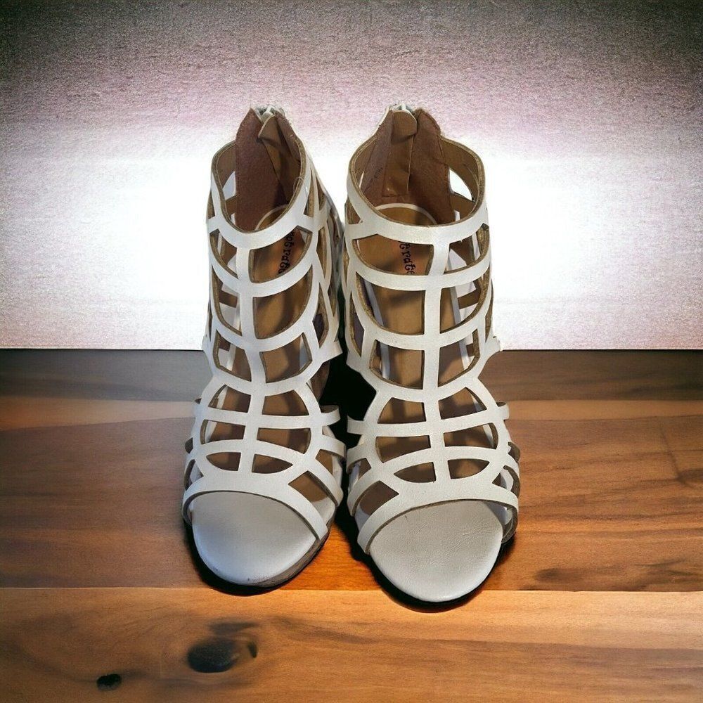 Not Rated White Jimmy Wedges Size 7 - Picture 1 of 8